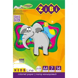 Кольоровий папір ZiBi А4, 14 листів/ 7 кольорів (ZB.1909) - мініатюра 2