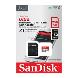 Карта пам'яті microSDXC (UHS-1) SanDisk Ultra 256Gb class 10 A1 (150MB/s) (adapter SD) (SDSQUAC-256G-GN6MA) - мініатюра 2