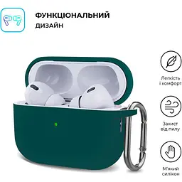 Чохол ArmorStandart Hang Silicone Case для Apple AirPods Pro 2 Dark Green (ARM68591) [105592] - мініатюра 3