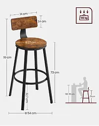 Барний стілець Leobert Comfy 2 штуки Loft - мініатюра 6