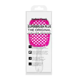 Щітка для волосся масажна продувна Superbrush Plus Hollow Comb прямокутна, Безколірна