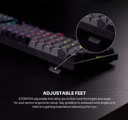 Клавіатура механічна ігрова з підсвіткою Fantech ATOM MK-886 Black-Grey, Red switch, Eng/Укр/Рус - мініатюра 5