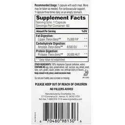 Ферменти для засвоєння жирів Enzymedica Lypo Gold For Fat Digestion 60 капсул - мініатюра 3