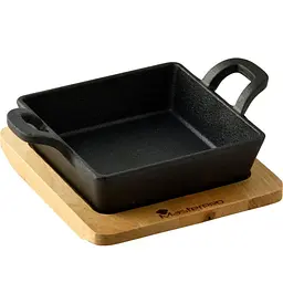 Чавунна мініформа з серверовочною дошкою MasterPro Foodies cook&share 12.6X18.5 см (BGMP-3805-EM)