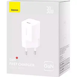 Мережевий зарядний пристрій Baseus GaN5 Fast Charger (mini) 1C 30W White (CCGN070502) [96290] - мініатюра 5