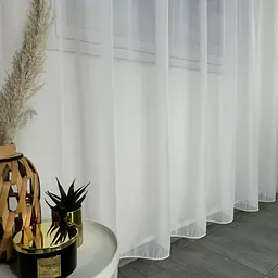 Турецький тюль креп з люрексом білий 300х270, тасьма ALBO pbe0052340 - мініатюра 9