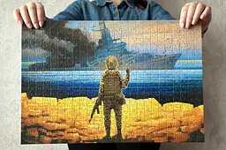 Пазл UkrainianPuzzles Рускій воєнний корабль...Всьо - мініатюра 5