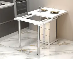 Кухонний стіл Gamma Style Кардамон Білий (700x700x750) - мініатюра 2