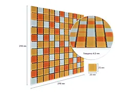 Мозаїка з декоративного скла STICKER WALL 298*298*4,5мм Помаранчева SW-00002365 - мініатюра 4