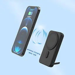 Магнітний повербанк - зарядний 2-in-1 Foldable Magnetic Wireless Charger with 5000mAh power bank D8 - мініатюра 2