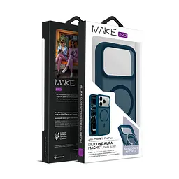 Чохол MAKE Apple iPhone 17 Pro Max Silicone Aura Magnet Dark Blue - мініатюра 3