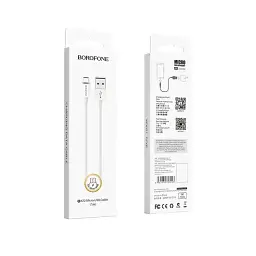 Кабель Borofone BX22 Bloom USB Micro USB 2.4A 1 м провід для зарядки смартфона/телефону білий - мініатюра 2