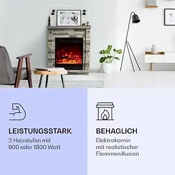 Камін електричний Klarstein Lienz 1800W (10034123) - мініатюра 2