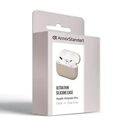 Силіконовий чохол для навушників Apple AirPods Pro, Ultrathin Silicone Case, сірий, захисний чохол, ультратонкий і легкий, захист від подряпин і пилу, м"який силікон, ArmorStandart (ARM55960) - мініатюра 3
