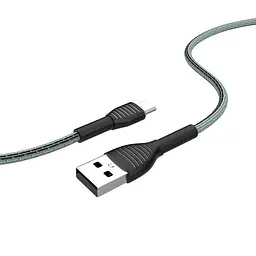 Кабель ColorWay USB - micro USB (M/M), Braided Cloth, 3 А, 1 м, Сірий (CW-CBUM041-GR) - мініатюра 3