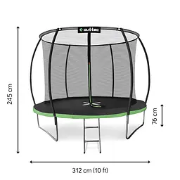 Батут Outtec Premium 10ft (312см) чорно-зелений з внутрішньою сіткою - мініатюра 2