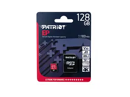 Карта пам'яті Patriot EP microSDXC UHS-I U3 V30 A1 + SD adapter 128 GB (PEF128GEP31MCX) - мініатюра 3