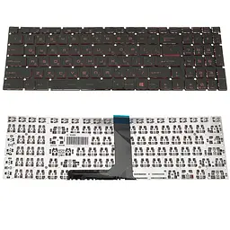 Клавіатура для ноутбука MSI (GV62, GT62) rus, black, без фрейма, (RED)