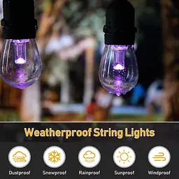 Вулична гірлянда з ретро лампами LED RGB Edison 15шт, 220V, 10метрів з перехідником - мініатюра 3
