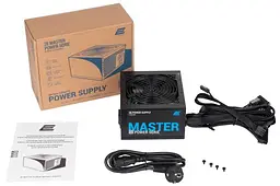Блок живлення 2E 550 Вт Master Power, Black, ATX, 80 Plus, Active PFC, 120 мм, 3xMolex / 5xSATA / 2xPCI-E 6+2-pin / 1xMB 20+4-pin / 1xCPU 4+4-pin, захист OVP/SCP/OPP/OCP (2E-MP550-120APFC) - мініатюра 5