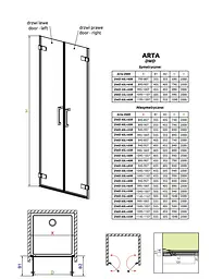 Душові двері Radaway Arta DWD 55x200 скло ліва (386033-03-01L) - мініатюра 2