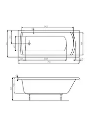 Ванна акрилова Roca Lnea в комплекті з ніжками 170x75 A24T042000 - мініатюра 2