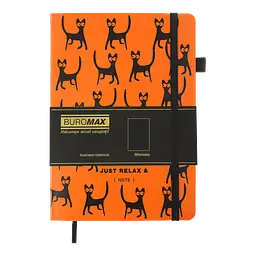 Блокнот діловий Buromax Relax А5 96 арк. без лініювання обкладинка штучна шкіра помаранчевий (BM.295001-11) - мініатюра 2