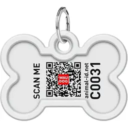 Адресник для собак і котів Waudog Smart ID з QR паспортом Тризуб олива 4х2.8 см - мініатюра 3