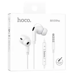 Навушники Hoco M101 Pro Crystal sound wire-controlled earphones з мікрофоном 3.5 мм білі - мініатюра 2