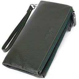 Красивий шкіряний гаманець на три відділення ST Leather 20,5х10,5х3 см acs0029660
