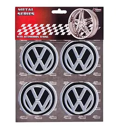 Наклейка на ковпак Volkswagen 60 мм чорний 4 шт