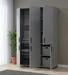 Шафа для одягу Doros Торн Сірий 3 ДСП (штанга) 135х51.6х200 (44900487) - мініатюра 2