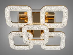 Люстра стельова LED Diasha S2205/4+1G, 65W, 3200K-6000K, золото, сучасний стиль, пульт, димер - мініатюра 2