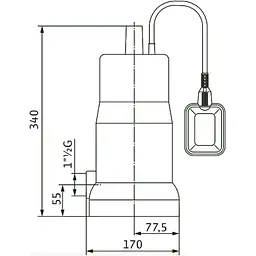 Занурювальний дренажний насос Wilo Initial Drain 10-7 [4168021] - мініатюра 2
