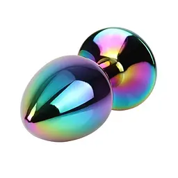 Анальна пробка із кристалом S Rainbow Gem Chisa, металева, різнокольорова, 7 х 2.7 см - мініатюра 3
