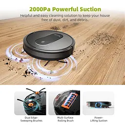 Робот-пилосос Kyvol Cybovac D10 Random 250 ml+200 ml 2600 mA 2000 pa Google Assistant Amazon Alexa Black - мініатюра 8