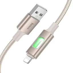 Дата кабель Hoco U144 New USB to Lightning 2.4A (1.2m) Gold - мініатюра 3