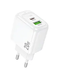 Мережевий зарядний пристрій Hoco CS54A Surplus PD20W+QC3.0 Білий