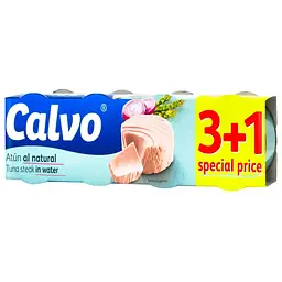 Тунець Calvo Tuna Steak in water у власному соку 4 шт. х 80 г