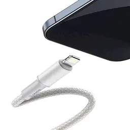 Кабель Baseus High Density Braided Fast Charging Cable Type-C to Lightning PD 20W 2m CATLGD-A02 White - мініатюра 3
