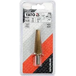 Свердло конічне стінчасте титанове по металу Yato Ø=10-20 мм HSS 4241 L=75/52 мм (YT-44745) - мініатюра 3