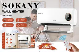 Обігрівач настінний кондиціонер SOKANY SK-18035 2000 Вт з пультом та сушаркою - мініатюра 2