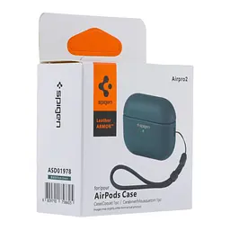 Футляр із нейлоновим шнурком Spigen Leather Armor Airpods Pro 2 Dark Green (35262_3345606) - мініатюра 2