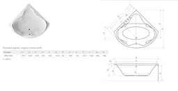 Ванна акрилова Radaway Keria 150x150 + ніжки WA1-37-150x150U - мініатюра 2