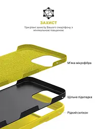 Силиконовый чехол для Apple iPhone 16 Pro Max, ICON2 Case, желтый, противоударный, панель, защита всего корпуса, матовая поверхность Soft Touch, выступает над дисплеем, совместим с защитными стеклами и пленками, с микрофиброй, ArmorStandart (ARM81310) - мініатюра 6