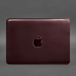 Шкіряний чохол BlankNote для MacBook 14 дюйм Бордовий Crazy Horse - мініатюра 5