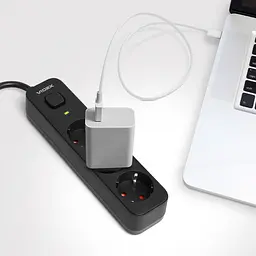 Мережевий подовжувач Videx Oncord з кнопкою з/з 3п 3 м 3x1.5 мм black (VF-PD33G-B) - мініатюра 11