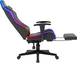 Крісло ігрове Defender Watcher, 60мм, Клас 4, RGB ПУ, чорне - мініатюра 6