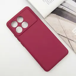 Чохол TPU GETMAN Liquid Silk Full Camera для Xiaomi Poco X6 Pro Бордовий / Marsala - мініатюра 2