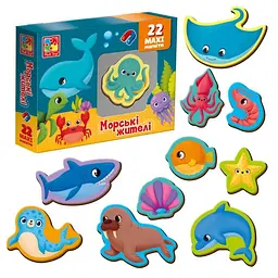 Гра настільна Vladi Toys Настільна гра для дітей Набір магнітів, Морські мешканці (SR-113-N-396) - мініатюра 2